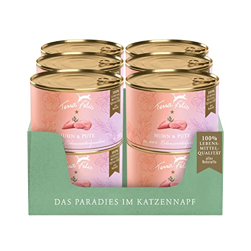 TERRA FELIS Huhn & Pute, Multi-Protein Nassfutter, 12x200g I Premium Katzennahrung in 100% Lebensmittelqualität Aller Rohstoffe I Hohe Akzeptanz, 90% Fleischanteil, getreidefrei I Alleinfuttermittel TERRA FELIS Huhn & Pute, Multi-Protein Nassfutter, 12x200g I Premium Katzennahrung in 100% Lebensmittelqualität Aller Rohstoffe I Hohe Akzeptanz, 90% Fleischanteil, getreidefrei I Alleinfuttermittel von Terra Felis