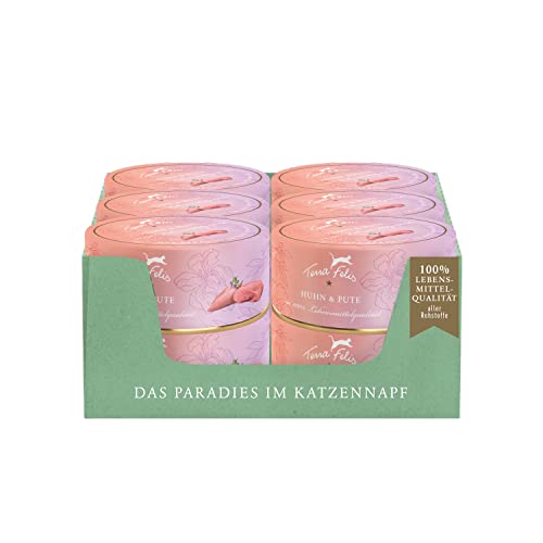 TERRA FELIS Huhn & Pute, Multi-Protein Nassfutter, 12x80g I Premium Katzennahrung in 100% Lebensmittelqualität Aller Rohstoffe I Hohe Akzeptanz, 90% Fleischanteil, getreidefrei I Alleinfuttermittel TERRA FELIS Huhn & Pute, Multi-Protein Nassfutter, 12x80g I Premium Katzennahrung in 100% Lebensmittelqualität Aller Rohstoffe I Hohe Akzeptanz, 90% Fleischanteil, getreidefrei I Alleinfuttermittel von Terra Felis