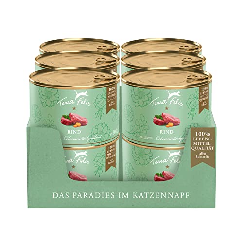 TERRA FELIS Rind, Mono-Protein Nassfutter, 12x200g I Premium Katzennahrung in 100% Lebensmittelqualität Aller Rohstoffe I Hohe Akzeptanz, 90% Fleischanteil, getreidefrei I Alleinfuttermittel TERRA FELIS Rind, Mono-Protein Nassfutter, 12x200g I Premium Katzennahrung in 100% Lebensmittelqualität Aller Rohstoffe I Hohe Akzeptanz, 90% Fleischanteil, getreidefrei I Alleinfuttermittel von Terra Felis