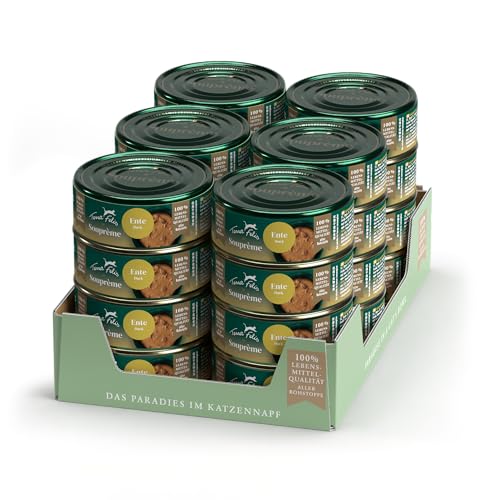 TERRA FELIS Souprème Ente - 24x70 g I Suppe für Katzen | ohne Zucker & Getreide | hohe Akzeptanz | Premium Katzennahrung in 100% Lebensmittelqualität Aller Rohstoffe I Ergänzungsfuttermittel von Terra Felis