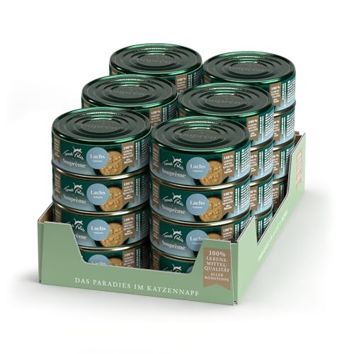 TERRA FELIS Souprème Lachs - 24x70 g I Suppe für Katzen | ohne Zucker & Getreide | hohe Akzeptanz | Premium Katzennahrung in 100% Lebensmittelqualität Aller Rohstoffe I Ergänzungsfuttermittel TERRA FELIS Souprème Lachs - 24x70 g I Suppe für Katzen | ohne Zucker & Getreide | hohe Akzeptanz | Premium Katzennahrung in 100% Lebensmittelqualität Aller Rohstoffe I Ergänzungsfuttermittel von Terra Felis