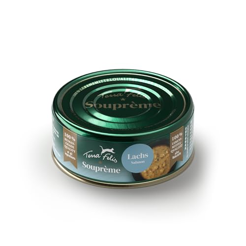TERRA FELIS Souprème Lachs - 70 g I Suppe für Katzen | ohne Zucker & Getreide | hohe Akzeptanz | Premium Katzennahrung in 100% Lebensmittelqualität Aller Rohstoffe I Ergänzungsfuttermittel TERRA FELIS Souprème Lachs - 70 g I Suppe für Katzen | ohne Zucker & Getreide | hohe Akzeptanz | Premium Katzennahrung in 100% Lebensmittelqualität Aller Rohstoffe I Ergänzungsfuttermittel von Terra Felis