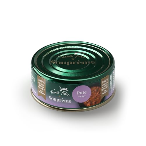TERRA FELIS Souprème Pute - 70 g I Suppe für Katzen | ohne Zucker & Getreide | hohe Akzeptanz | Premium Katzennahrung in 100% Lebensmittelqualität Aller Rohstoffe I Ergänzungsfuttermittel TERRA FELIS Souprème Pute - 70 g I Suppe für Katzen | ohne Zucker & Getreide | hohe Akzeptanz | Premium Katzennahrung in 100% Lebensmittelqualität Aller Rohstoffe I Ergänzungsfuttermittel von Terra Felis
