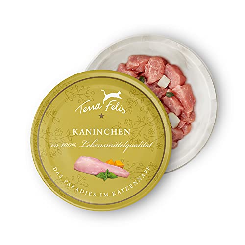 Terra Felis Kaninchen, Mono-Protein Nassfutter, 80g I Premium Katzennahrung in 100% Lebensmittelqualität Aller Rohstoffe I Hohe Akzeptanz, 90% Fleischanteil, getreidefrei I Alleinfuttermittel Terra Felis Kaninchen, Mono-Protein Nassfutter, 80g I Premium Katzennahrung in 100% Lebensmittelqualität Aller Rohstoffe I Hohe Akzeptanz, 90% Fleischanteil, getreidefrei I Alleinfuttermittel von Terra Felis