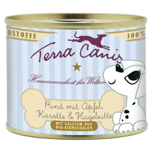 Terra Canis | Welpe Rind mit Apfel, Karotte und Hagebutte | 12 x 200 g von TerraCanis