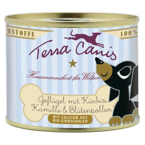 Terra Canis Welpenmenü Geflügel mit Kürbis, Kamille und Blütenpollen 200 g von Terra Canis