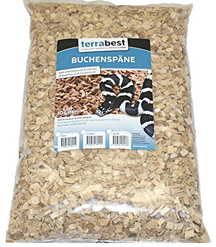 Buchenspäne mittel 2-6 mm 10 Liter Buchenhack Bodengrund Einstreu Terrarium von Terrabest