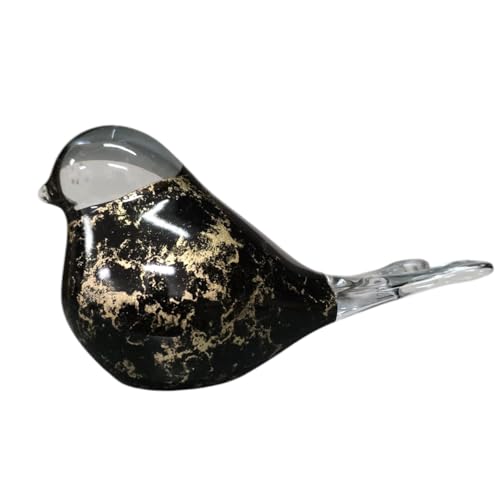 Terroso Mini Urne | Elegante Urn aus Glas für geliebte Menschen Urne Hund und Katze | 50 ml Erinnerungsstück - Vogelform – Schwarz/Gold von Terroso