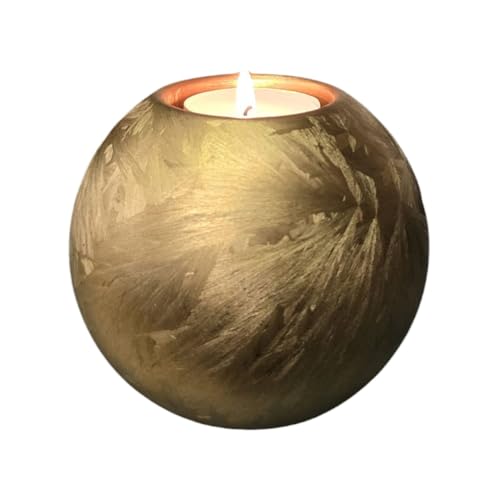 Terroso Mini Urne mit Kerzenhalter | Elegante Urn aus Glas für geliebte Menschen Urne Hund und Katze | 200 ml Erinnerungsstück – Gold Frost von Terroso