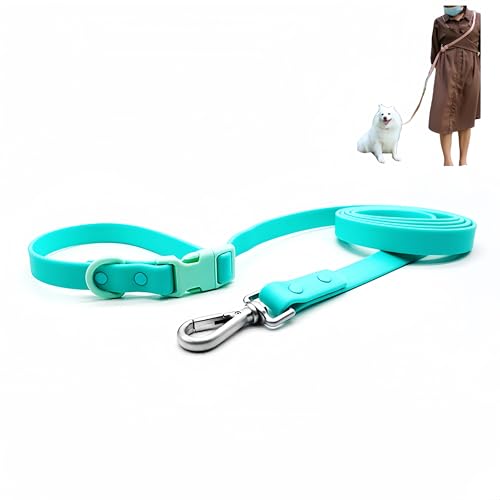 Händefreie Hundeleine, PVC, wasserdicht, multifunktionale Hundeleine, verstellbare Längen, für handloses Gehen, Training, Laufen, mit Cross-Body, über Schulter, Taille und Gürtel, Minzgrün von Tesitehi