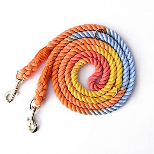 Tesitehi Multifunktionale Hundeleine aus Seil, 2,5 m, mit verstellbarem doppeltem Drehhaken, freihändig für kleine, mittelgroße und große Hunde, Laufen, Wandern, Camping, Spazierengehen (bunter von Tesitehi