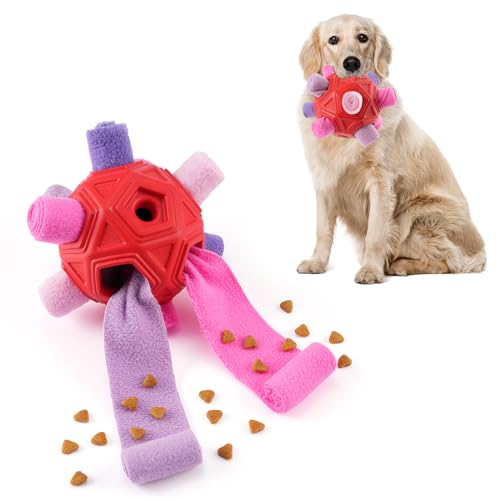 Tesytto Chewers Kauspielzeug für Hunde, interaktiver langlebiger Schnüffelball für Hunde zur Nahrungssuche,Schnüffelmatte,Slow-Food-Training,um Langeweile zu lindern und anzuregen (Fantasie-Lila) von Tesytto