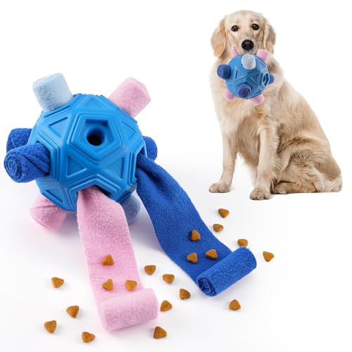 Tesytto Chewers Kauspielzeug für Hunde, interaktiver langlebiger Schnüffelball für Hunde zur Nahrungssuche,Schnüffelmatte,Slow-Food-Training,um Langeweile zu lindern und anzuregen (Glücksblau) von Tesytto