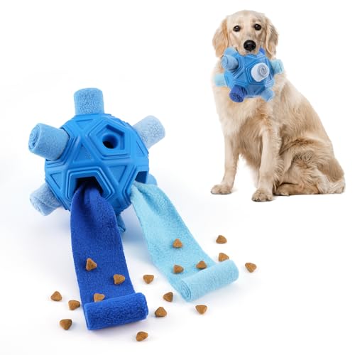 Tesytto Chewers Kauspielzeug für Hunde, interaktiver langlebiger Schnüffelball für Hunde zur Nahrungssuche,Schnüffelmatte,Slow-Food-Training,um Langeweile zu lindern und anzuregen (Reines Blau) von Tesytto