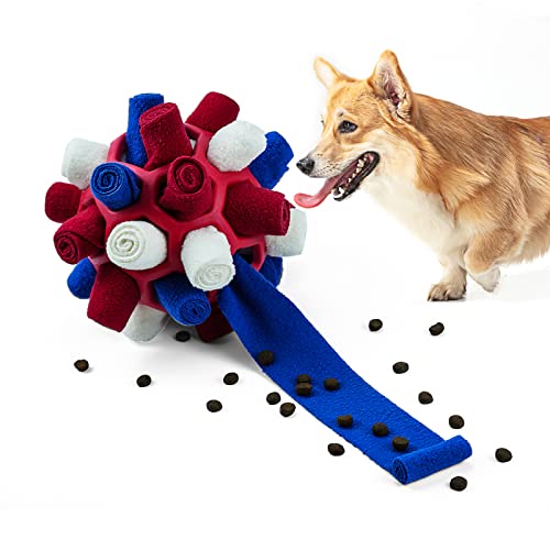 Tesytto Schnüffelball für Hunde Interaktives Hundespielzeug Ermutigen Natürliche Nahrungsfähigkeit Slow Food Training Bissresistenter Welpe Spielen Tragbare Hunde Intelligenzspielzeug (Episches Rot) von Tesytto