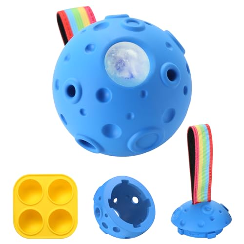 Tesytto Leckerli Spender Hundespielzeug, DIY-befüllbares Leckerli-Spielzeug, Leckerli-Tablett für große, mittelgroße und kleine Hunde, interaktives Puzzle-Kauspielzeug mit Silikonformen (Blau) von Tesytto