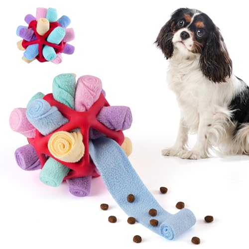 Tesytto Snuffle Ball Hundespielzeug, interaktives Haustier-Doy, fördert natürliche Futtersuchfähigkeiten, langsames Essen, tragbares Haustierspielzeug (Einhorn Rosa) von Tesytto