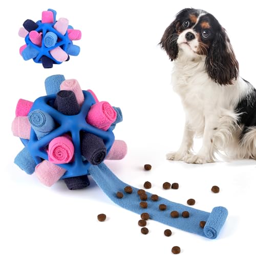 Tesytto Snuffle Ball Hundespielzeug, interaktives Haustier-Doy, fördert natürliche Futtersuchfähigkeiten, langsames Essen, tragbares Haustierspielzeug (Fantasieblau) von Tesytto