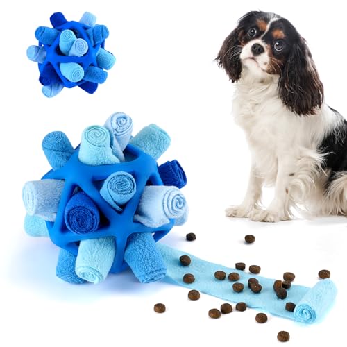 Tesytto Snuffle Ball Hundespielzeug, interaktives Haustier-Doy, fördert natürliche Futtersuchfähigkeiten, langsames Essen, tragbares Haustierspielzeug (Reines Blau) von Tesytto