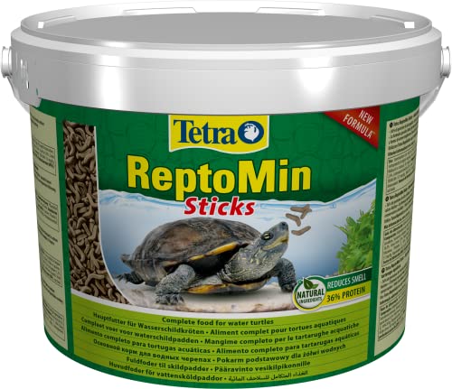 Tetra ReptoMin Sticks Schildkröten-Futter - ausgewogenes Hauptfutter für ausgewachsene Wasserschildkröten, 10 L Eimer von Tetra