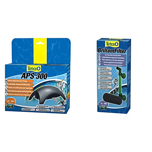 Tetra APS 50 Aquarienluftpumpe Luftpumpe Membranpumpe für Aquarien & Brillant Filter, luftbetriebener Innenfilter für Aquarien, für Aquarien von 15 bis 100 Liter, geeignet für Garnelen und Krebse von Tetra