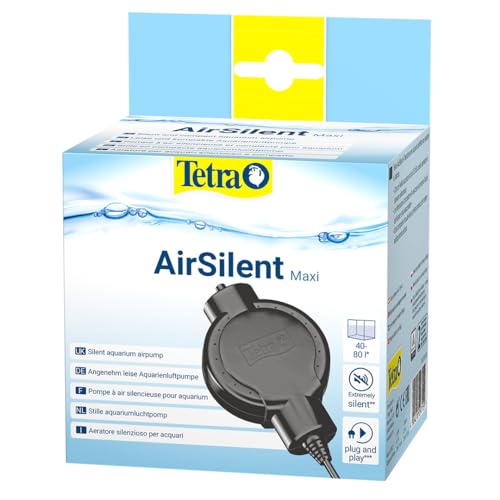 Tetra AirSilent Maxi - leise Aquarium Luftpumpe, Komplettset inklusive Ausstömerstein, geeignet zur Versorgung mit Sauerstoff von Aquarien mit 40 - 80 L, Schwarz Tetra AirSilent Maxi - leise Aquarium Luftpumpe, Komplettset inklusive Ausstömerstein, geeignet zur Versorgung mit Sauerstoff von Aquarien mit 40 - 80 L, Schwarz von Tetra