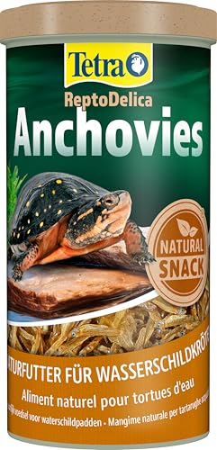 Tetra ReptoDelica Anchovies Schildkröten-Futter - Naturfutter aus 100% kleinen, getrockneten Fischen, 1 L Dose von Tetra