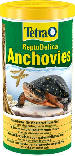Tetra ReptoDelica Anchovies Schildkröten-Futter - Naturfutter aus 100% kleinen, getrockneten Fischen, 1 L Dose von Tetra