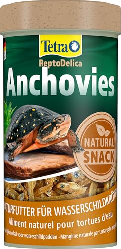 Tetra ReptoDelica Anchovies Schildkröten-Futter - Naturfutter aus 100% kleinen, getrockneten Fischen, 250 ml Dose von Tetra