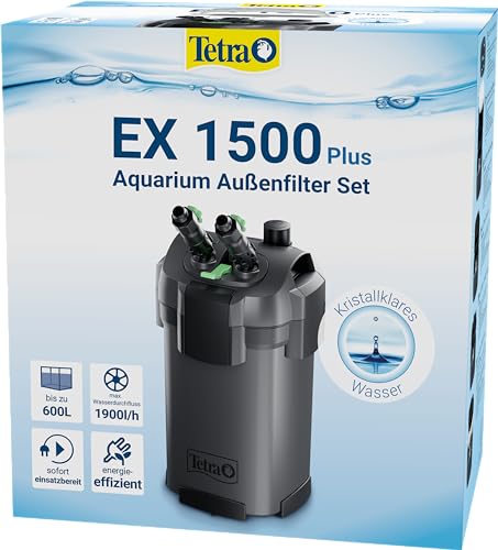 Tetra Aquarium Außenfilter EX 1500 Plus - leistungsstarker Filter für Aquarien bis 600 L, schafft kristallklares fischgerechtes Wasser, Innenbereich von Tetra