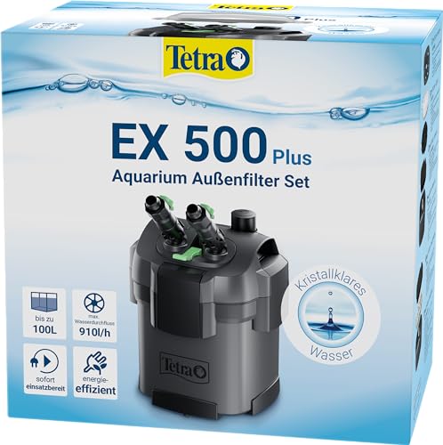 Tetra Aquarium Außenfilter EX 500 Plus - leistungsstarker Filter für Aquarien bis 100 L, schafft kristallklares fischgerechtes Wasser von Tetra