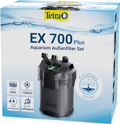 Tetra Aquarium Außenfilter EX 700 Plus - leistungsstarker Filter für Aquarien bis 200 L, schafft kristallklares fischgerechtes Wasser von Tetra