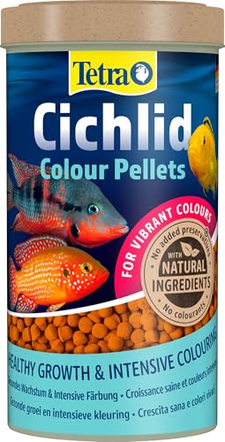 Tetra Cichlid Colour Pellets - Fischfutter für intensive und leuchtende Farben, besonders für Buntbarsche mit roter, oranger und gelber Färbung, 500 ml Dose von Tetra