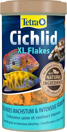 Tetra Cichlid XL Flakes - Fischfutter in Form großer Flocken für größere Cichliden und andere große Zierfische, 10 L Eimer von Tetra