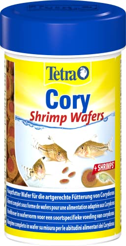 Tetra Cory ShrimpWafers - Fischfutter für am Boden fressende Fische, mit 10 % Shrimps, 100 ml Dose von Tetra