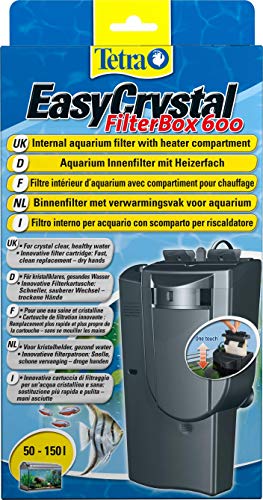 Tetra EasyCrystal Aquarium Filterbox 600 - Filter für 50-150 L Aquarien, für kristallklares gesundes Wasser, einfache Pflege, intensive mechanische, biologische und chemische Filterung von Tetra