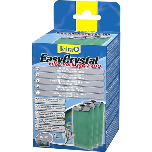 Tetra EasyCrystal Filter Pack 250/300, Filtermaterial für EasyCrystal Innenfilter, geeignet für Aquarien von 15-60 Liter, 3 Stück von Tetra