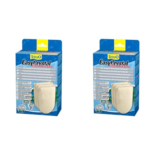Tetra EasyCrystal Filter Pack 600 Filterpads, Filtermaterial für EasyCrystal Innenfilter, integrierter Timestrip zeigt Wechsel an, geeignet für Aquarien von 50-150 Liter, 3 Stück (Packung mit 2) von Tetra