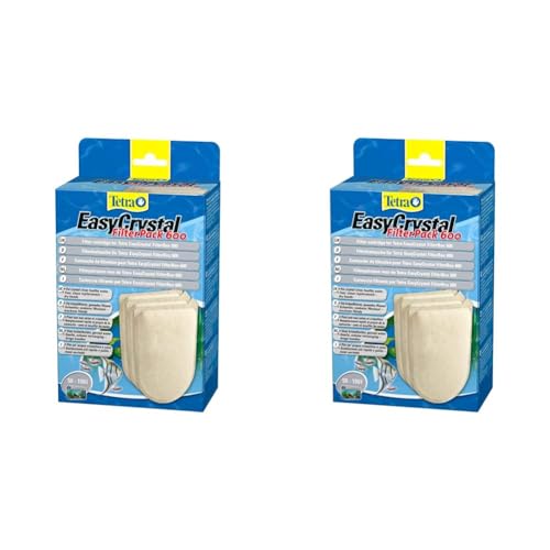 Tetra EasyCrystal Filter Pack 600 Filterpads, Filtermaterial für EasyCrystal Innenfilter, integrierter Timestrip zeigt Wechsel an, geeignet für Aquarien von 50-150 Liter, 3 Stück (Packung mit 2) von Tetra