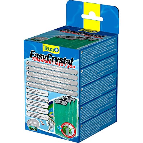 Tetra EasyCrystal Filter Pack A250/300, Filtermaterial mit AlgoStop Depot Anti-Algenwirkstoff, geeignet für Aquarien von 30 bis 60 Liter, 3 Stück, grau von Tetra