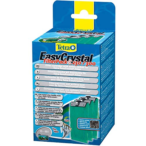 Tetra EasyCrystal Filter Pack C250/300 Filtermaterial mit Aktiv-Kohle, Filterpads für EasyCrystal Innenfilter, geeignet für Aquarien von 15-60 Liter, 3 Stück, grün von Tetra