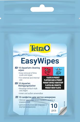 Tetra EasyWipes Reinigungstücher für alle Süß- und Meerwasseraquarien, beseitigt Kalkrückstände, 10 Stück von Tetra