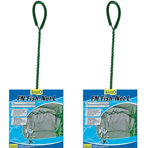 Tetra FN Fish-Net Größe L - hochwertiges Fangnetz aus reißfestem Nylon, der Kescher ermöglicht das leichte und schonende Fangen von Fischen aus dem Aquarium, Netzgroße 12 cm (Packung mit 2) von Tetra