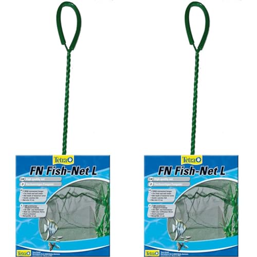 Tetra FN Fish-Net Größe L - hochwertiges Fangnetz aus reißfestem Nylon, der Kescher ermöglicht das leichte und schonende Fangen von Fischen aus dem Aquarium, Netzgroße 12 cm (Packung mit 2) von Tetra