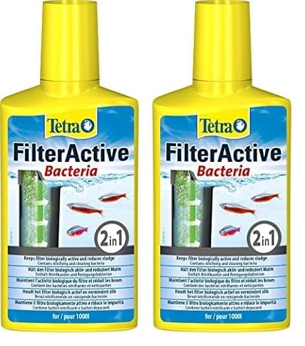Tetra FilterActive Bacteria - 2in1 Mix aus lebenden Starterbakterien und schlammreduzierenden Reinigungsbakterien, hält den Filter biologisch aktiv und reduziert Mulm, 250 ml (Packung mit 2) von Tetra