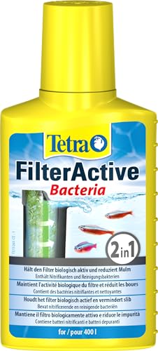 Tetra FilterActive Bacteria - 2in1 Mix aus lebenden Starterbakterien und schlammreduzierenden Reinigungsbakterien, hält den Filter biologisch aktiv und reduziert Mulm, 100 ml von Tetra