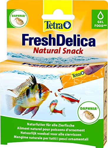 Tetra FreshDelica Daphnia - natürlicher Snack mit Wasserflöhen für Zierfische, Leckerbissen in Gelee, 16 x 3 g Beutel von Tetra
