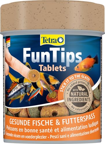 Tetra FunTips Tablets - an der Aquarium-Scheibe haftende Futtertabletten, optimal zum Beobachten der Fische geeignetes Fischfutter, 165 Tabletten von Tetra