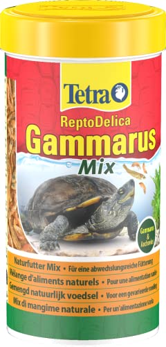 Tetra Gammarus Mix Schildkröten-Futter - Naturfutter mit Bachflohkrebsen und Anchovies für Wasserschildkröten, 250 ml Dose von Tetra