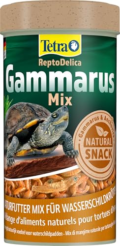 Tetra ReptoDelica Gammarus Mix Schildkröten-Futter - Naturfutter aus Bachflohkrebsen & Anchovies, 250 ml Dose von Tetra